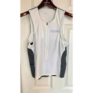 Profile Design Men’s Medium White Compression Tank Top Shirt Zipper